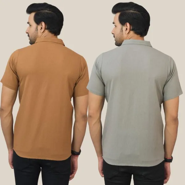 Brown_&_Gray_Cotton_Solid_Premium_&_Elegant_Shirt_For_Men_(Pack_Of_2)