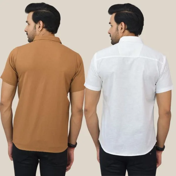 Brown_&_White_Cotton_Solid_Premium_&_Elegant_Shirt_For_Men_(Pack_Of_2)