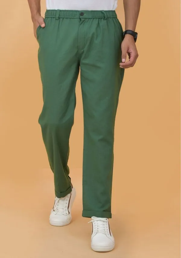 Green_Cotton_Premium_&_Elegant_Regular_Fit_Trouser_For_Men