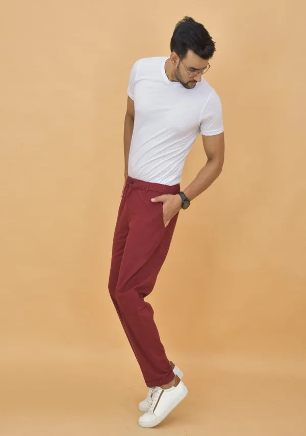 Maroon_Cotton_Premium_&_Elegant_Regular_Fit_Trouser_For_Men