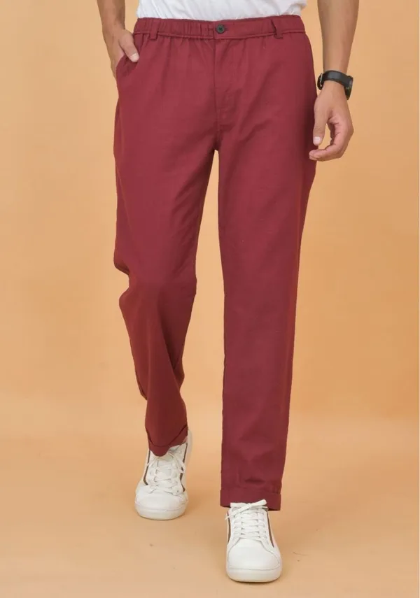 Maroon_Cotton_Premium_&_Elegant_Regular_Fit_Trouser_For_Men
