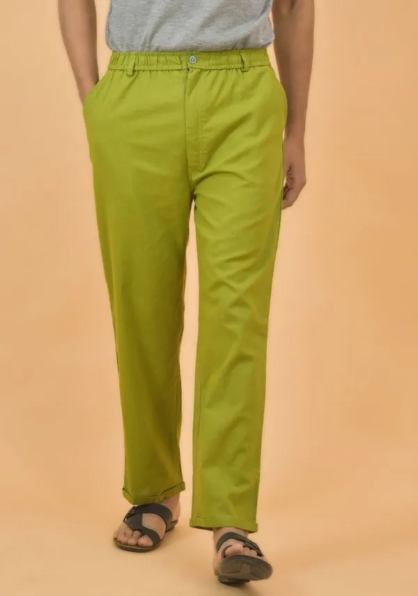 Moss_Green_Cotton_Premium_&_Elegant_Regular_Fit_Trouser_For_Men