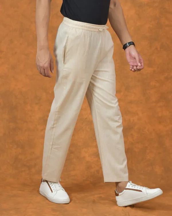 Cream_Solid_Cotton_Solid_Premium_&_Elegant_Handloom_Pant_For_Men