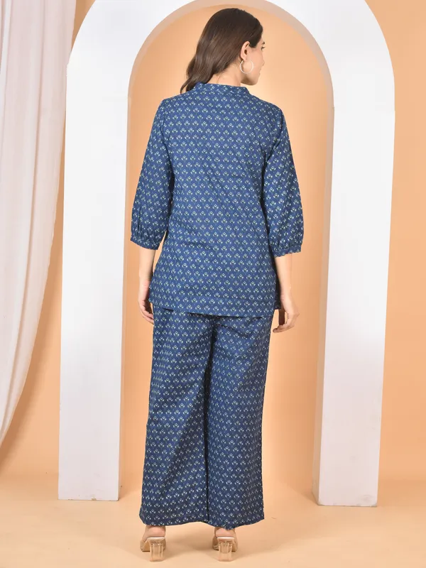 Blue_Printed_Solid_Regular_Fit_Co-Ords_Set_For_Women