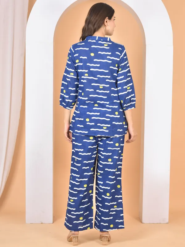 Blue_Printed_Solid_Regular_Fit_Co-Ords_Set_For_Women
