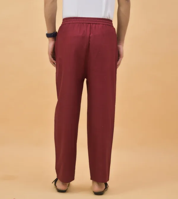 Wine_Cotton_Solid_Premium_&_Elegant_Handloom_Pant_For_Men