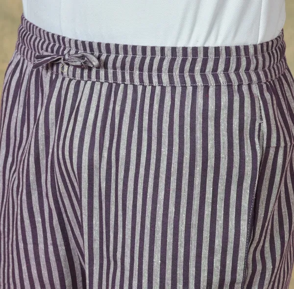 White_&_Purple_Cotton_Stripe_Premium_&_Elegant_Handloom_Pant_For_Men