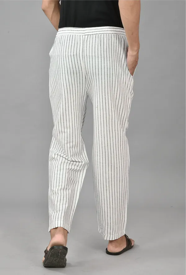 White_&_Black_Cotton_Stripe_Premium_&_Elegant_Handloom_Pant_For_Men