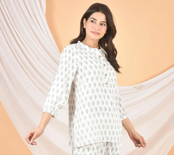 White_Haunted_Printed_Solid_Regular_Fit_Top_For_Women