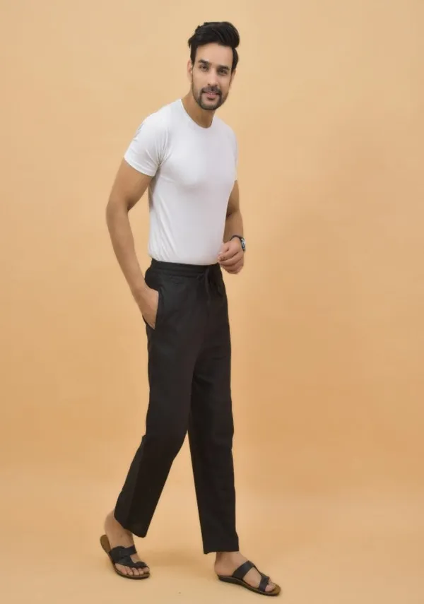 Black_Cotton_Solid_Premium_&_Elegant_Handloom_Pant_For_Men