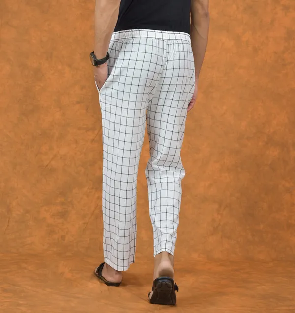 White_&_Black_Cotton_Checks_Premium_&_Elegant_Handloom_Pant_For_Men