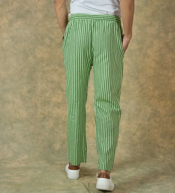 Olive_Green_Cotton_Stripe_Premium_&_Elegant_Handloom_Pant_For_Men
