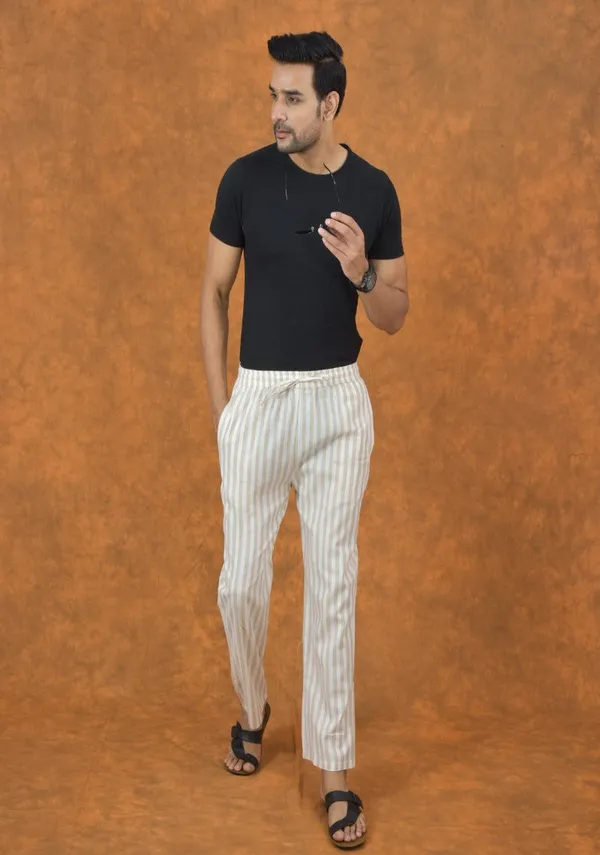 White_Cotton_Stripe_Premium_&_Elegant_Handloom_Pant_For_Men