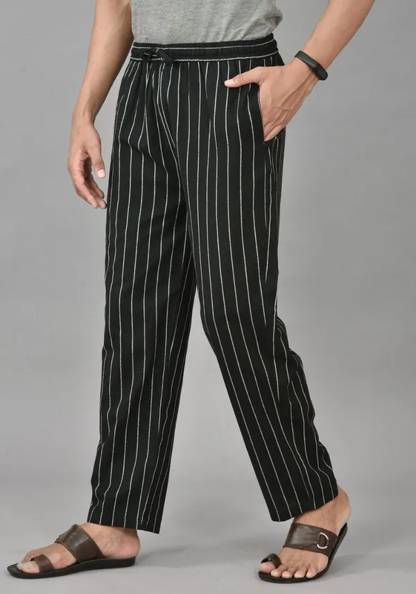 Black_Cotton_Stripe_Premium_&_Elegant_Handloom_Pant_For_Men