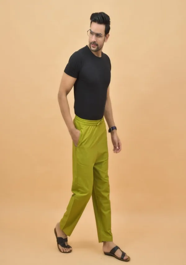 Olive_Cotton_Solid_Premium_&_Elegant_Handloom_Pant_For_Men