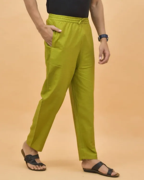 Olive_Cotton_Solid_Premium_&_Elegant_Handloom_Pant_For_Men