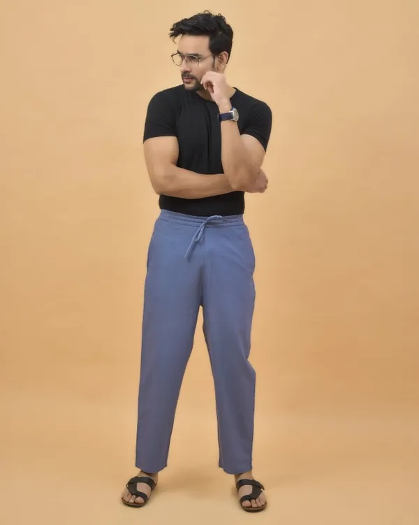 Sky_Blue_Solid_Cotton_Solid_Premium_&_Elegant_Handloom_Pant_For_Men