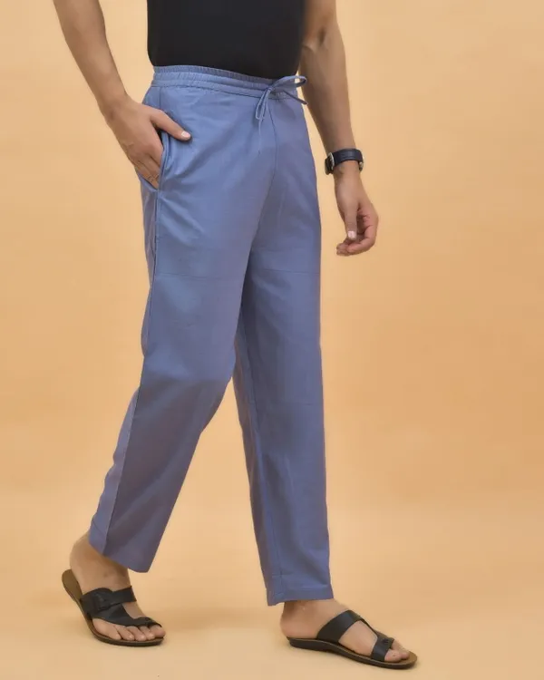 Sky_Blue_Solid_Cotton_Solid_Premium_&_Elegant_Handloom_Pant_For_Men