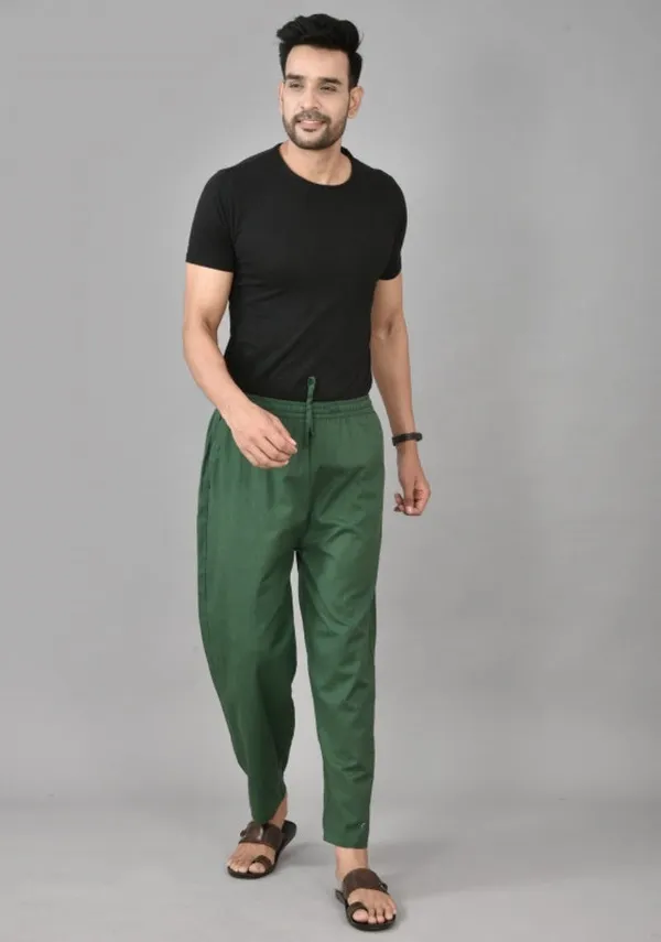 Bottel_Green_Cotton_Solid_Premium_&_Elegant_Handloom_Pant_For_Men