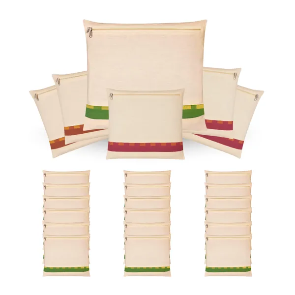 Pack_of_24_Off-white_Cotton_Saree_Covers_with_Zipper_&_Net_Window_(14_x16_inches)