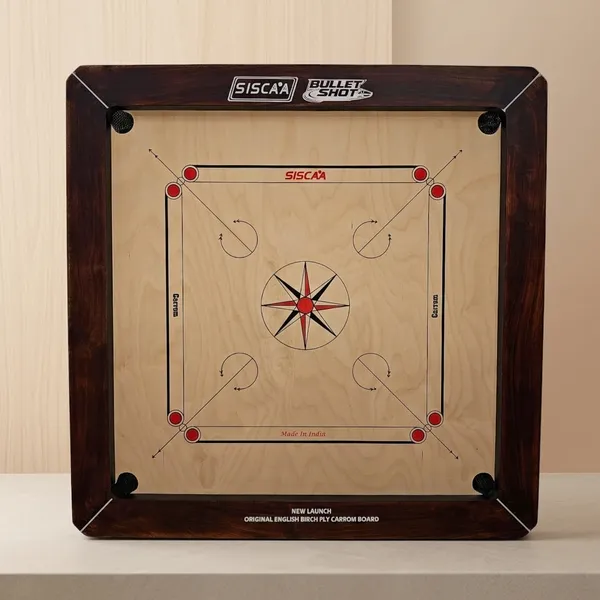 Siscca_Bullet_Shot_Carrom_Board_Includes_Without_Coin,_Striker,_And_Powder