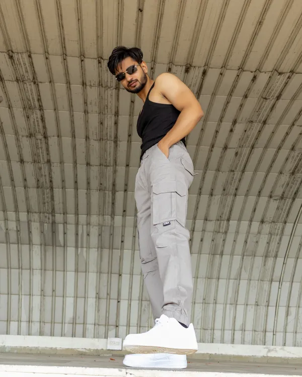 Light_Grey_Cotton_Casual_Cargo_Pants_|_For_Men