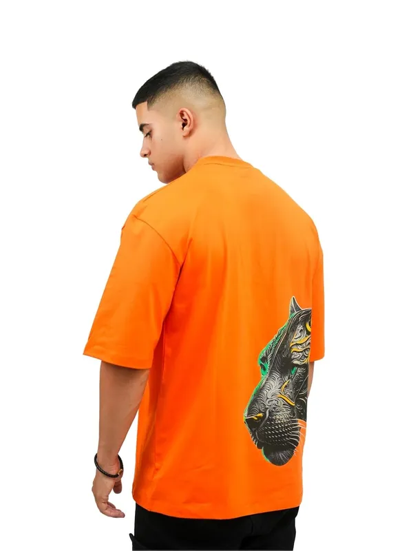Orange_Cotton_Lycra_Oversized_Fit_T-Shirt_For_Men
