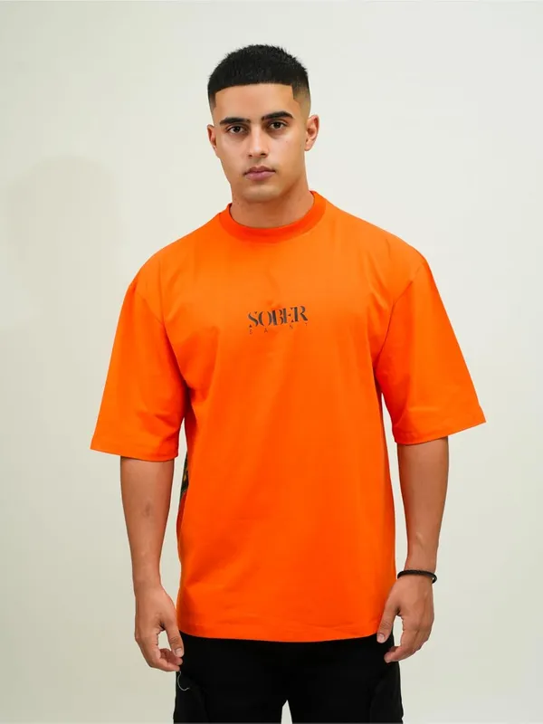 Orange_Cotton_Lycra_Oversized_Fit_T-Shirt_For_Men