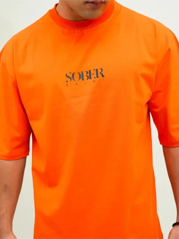 Orange_Cotton_Lycra_Oversized_Fit_T-Shirt_For_Men