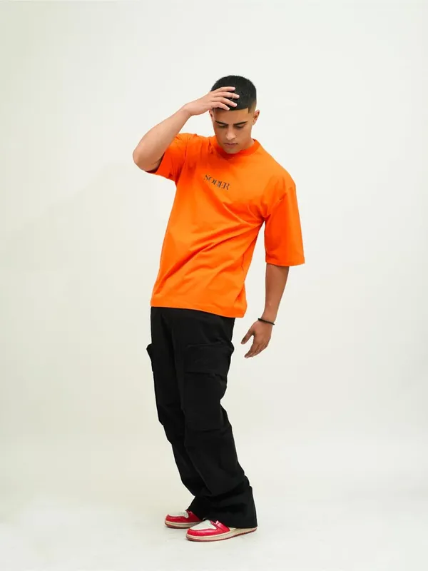 Orange_Cotton_Lycra_Oversized_Fit_T-Shirt_For_Men