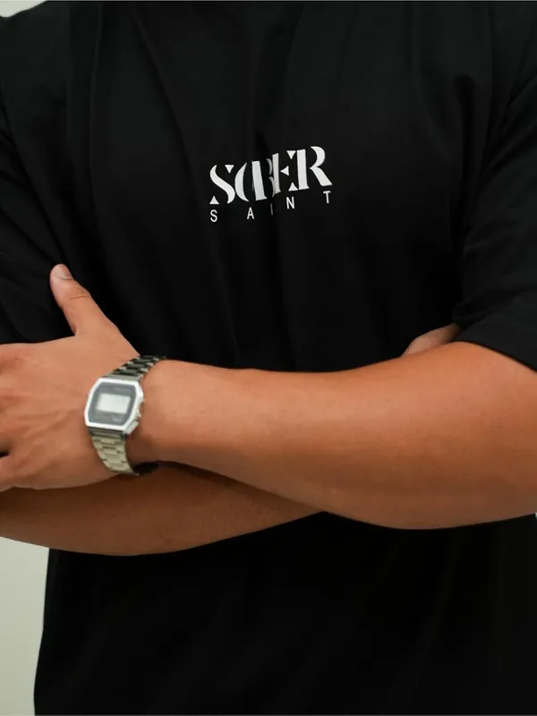 Black_Cotton_Lycra_Oversized_Fit_T-Shirt_For_Men