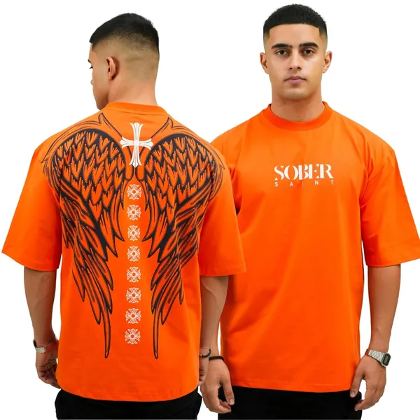 Orange_Cotton_Lycra_Oversized_Fit_T-Shirt_For_Men