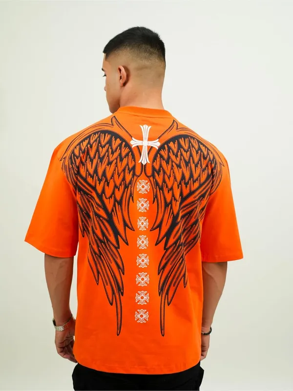 Orange_Cotton_Lycra_Oversized_Fit_T-Shirt_For_Men