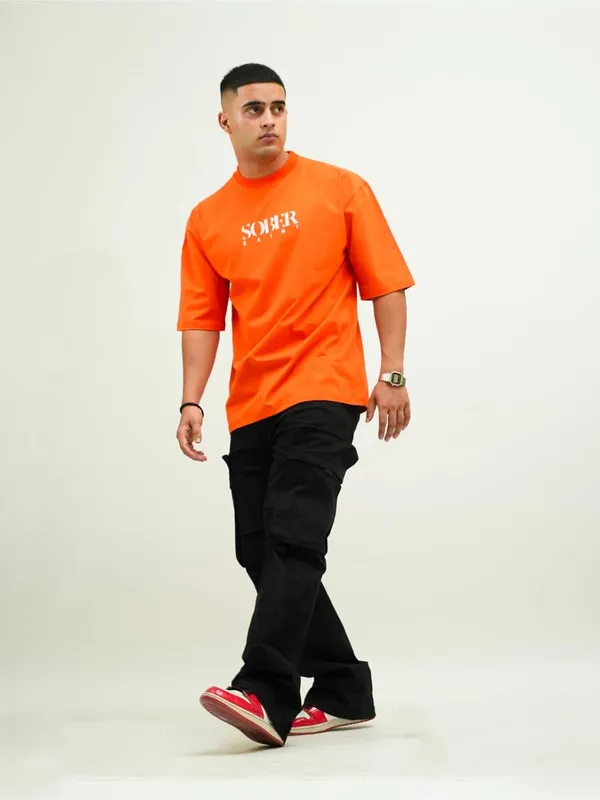 Orange_Cotton_Lycra_Oversized_Fit_T-Shirt_For_Men