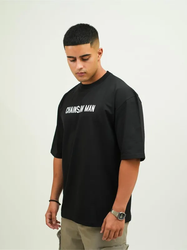 Black_100%_Cotton_Lycra_Oversized_Fit_T-Shirt_For_Men