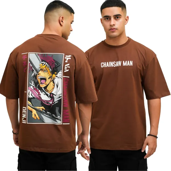 Coffee_100%_Cotton_Lycra_Oversized_Fit_T-Shirt_For_Men