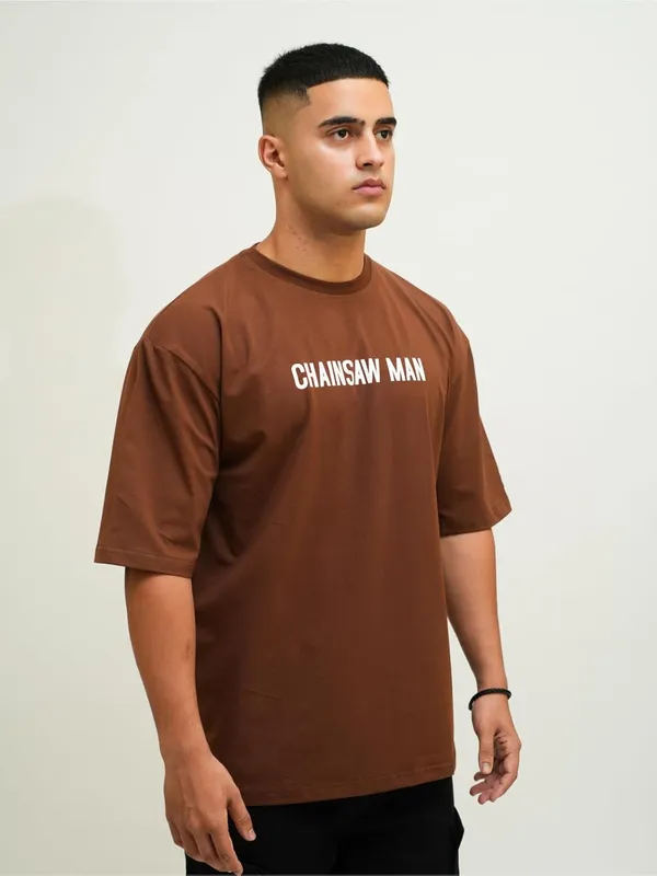 Coffee_100%_Cotton_Lycra_Oversized_Fit_T-Shirt_For_Men