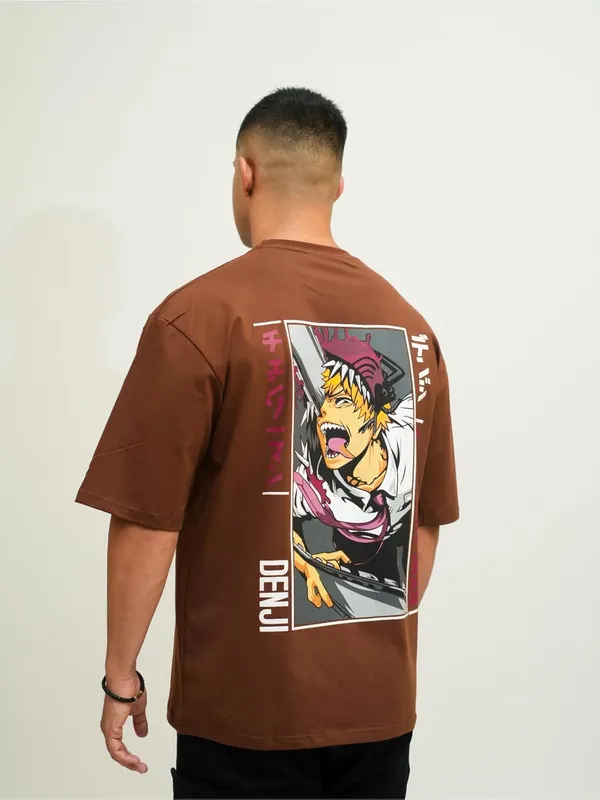 Coffee_100%_Cotton_Lycra_Oversized_Fit_T-Shirt_For_Men