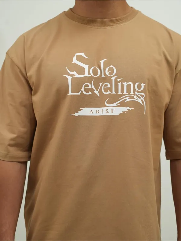 Beige_100%_Cotton_Lycra_Oversized_Fit_T-Shirt_For_Men