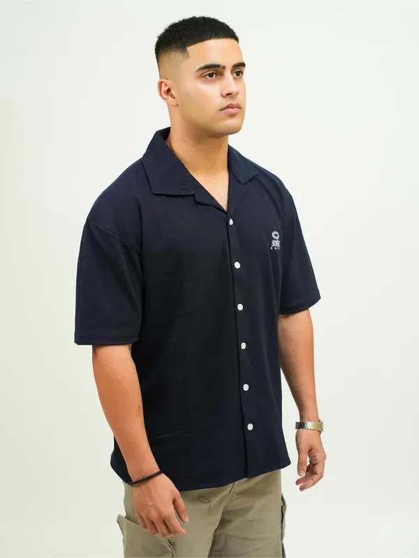 Navy_Blue_100%_Cotton_Lycra_Oversized_Fit_T-Shirt_For_Men