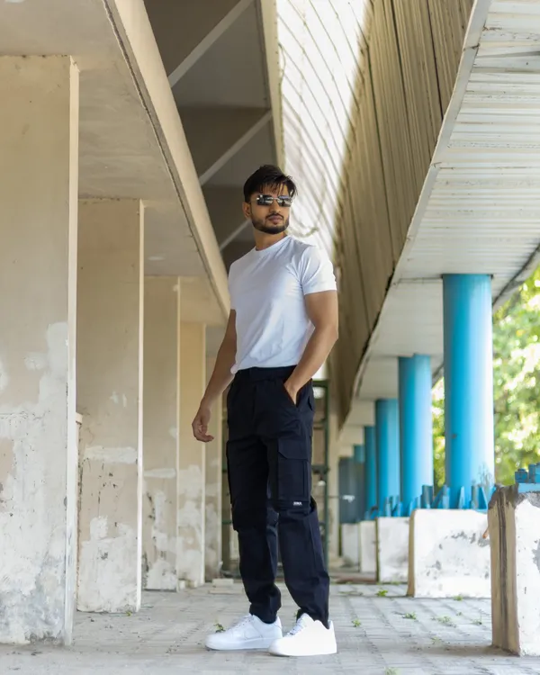 Black_Cotton_Casual_Cargo_Pants_|_For_Men