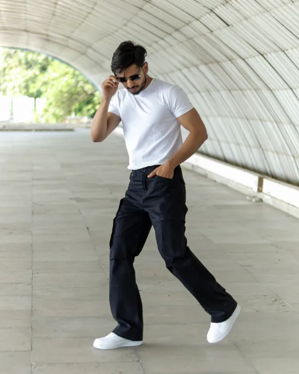Black_Cotton_Casual_Cargo_Pants_|_For_Men