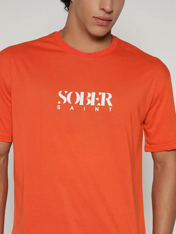 Orange_Cotton_Lycra_Oversized_Fit_T-Shirt_For_Men