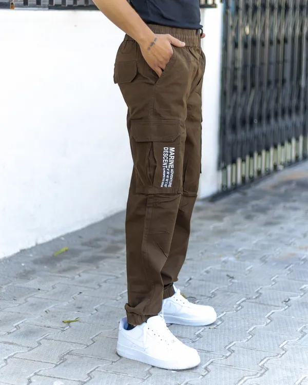 Coffee_Cotton_Casual_Cargo_Pants_|_For_Men