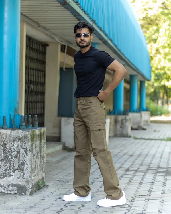 Beige_Cotton_Casual_Cargo_Pants_|_For_Men