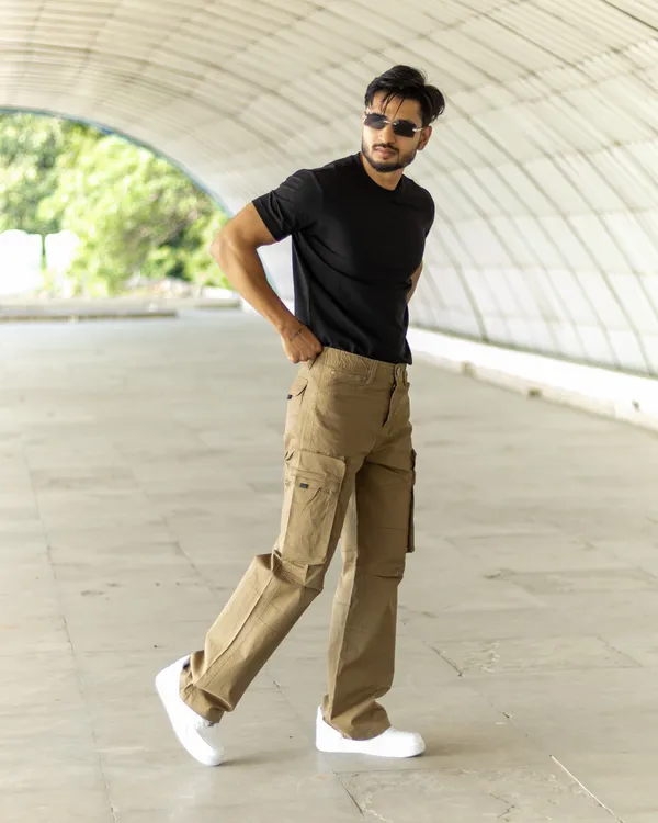 Beige_Cotton_Casual_Cargo_Pants_|_For_Men
