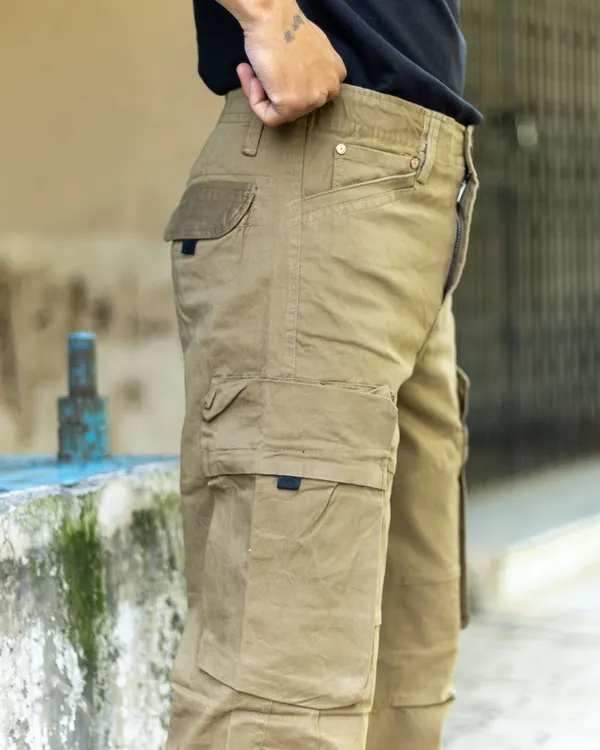 Beige_Cotton_Casual_Cargo_Pants_|_For_Men