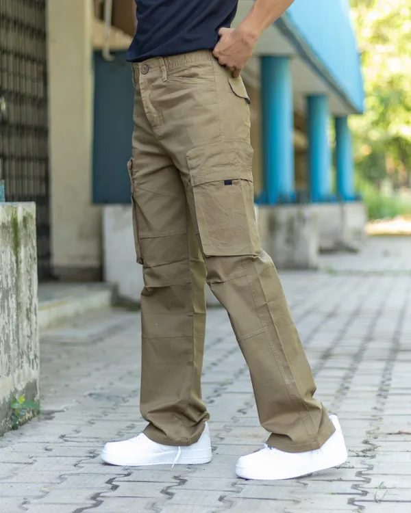 Beige_Cotton_Casual_Cargo_Pants_|_For_Men