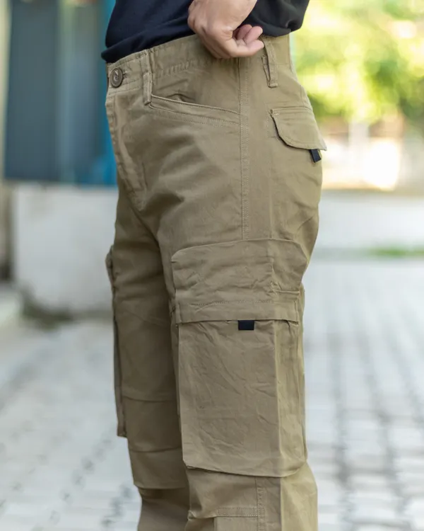 Beige_Cotton_Casual_Cargo_Pants_|_For_Men