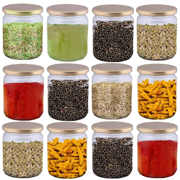 Round_Glass_Jar_with_Metal_Air_Tight_Lid_Suitable_to_use_in_House,_Office,_Kitchen_for_containing:_Beverage,_Oil,_Spices_300_ML_Transparent_Container_(3)